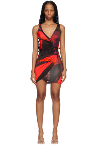 Red & Black Summer Solstice Minidress by Louisa Ballou on Sale