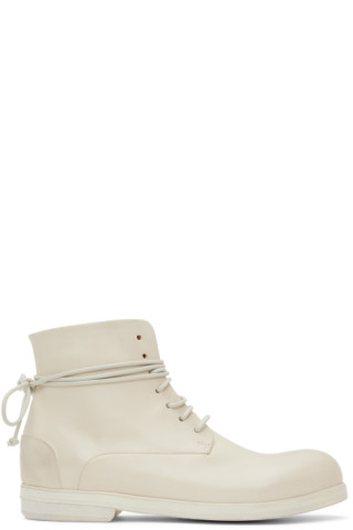 【関税込み】Marsell オフホワイト Zucca Media ブーツ Off-White Zucca Media Boots by Marsèll on Sale