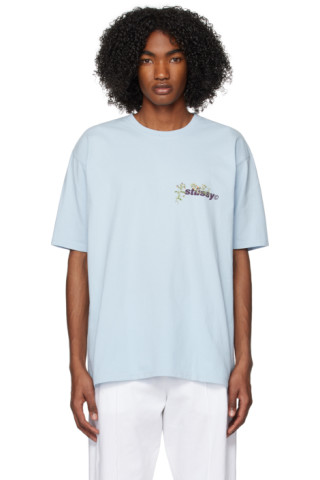 Stüssy: Blue Bokay T-Shirt | SSENSE Canada