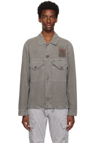 C.P. COMPANY グレー ピグメントダイ シャツ XLサイズ C.P. COMPANY グレー ピグメントダイ シャツ XLサイズ