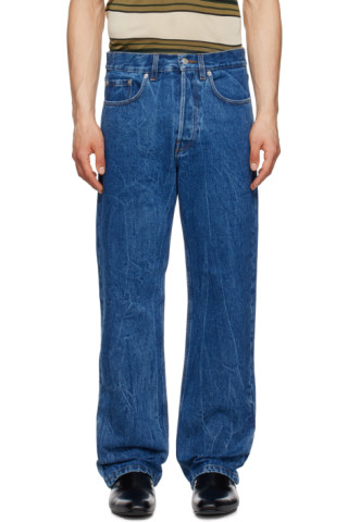 Blue Washed Jeans by Dries Van Noten on Sale