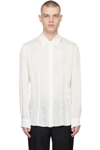 Dries Van Noten: Off-White Mock Boning Shirt | SSENSE