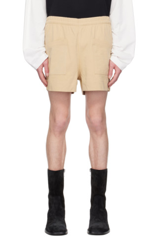 Dries Van Noten: Beige Patch Pocket Shorts | SSENSE Canada