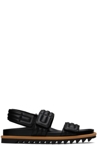 DRIES VAN NOTEN サンダル 黒 2007725E0082 Dries Van Notenのブラック パデッド サンダルがセール中