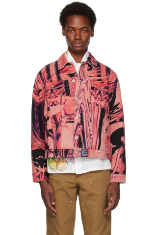 Rassvet: Pink Floral Denim Jacket | SSENSE