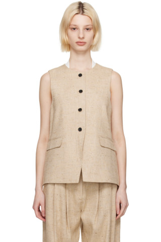 CO: Beige Button-Down Vest | SSENSE