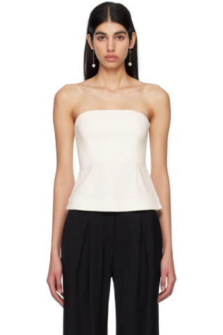 CO: White Straight Neck Bustier | SSENSE