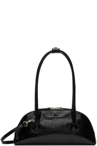 Marge Sherwood Black Patent Box Shoulder Bag