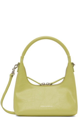 Marge Sherwood Crinkled Leather Square Shoulder Bag with Piping - Green on  Garmentory