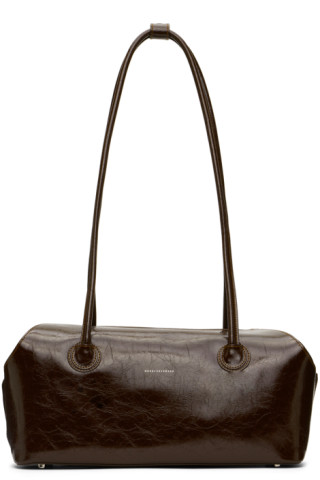 Marge Sherwood Boat Shopper Leather Shoulder Bag In Dark Brown