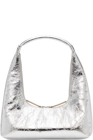 Marge Sherwood Silver Crinkled Leather Bag