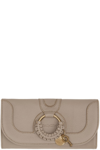 See by Chloé: Gray Hana Long Continental Wallet | SSENSE Canada