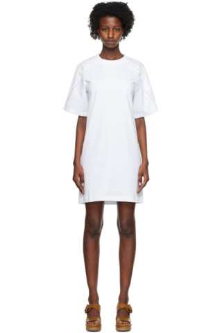 【関税込み】See by Chloe ホワイト ラッフル ミニドレス 231373F054008_1.jpg