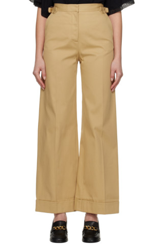 【関税込み】See by Chloe ブラウン ワイドレッグ トラウザーズ 231373F087005_1.jpg