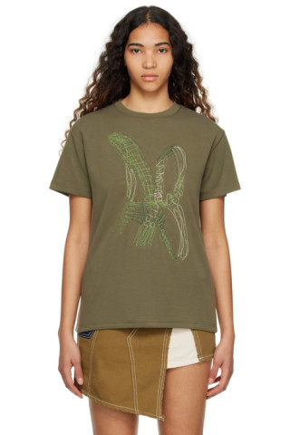 【関税込み】Andersson Bell カーキ Essential Tシャツ 231375F110005_1.jpg