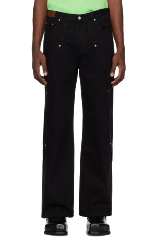 Andersson Bell: Black Matthew Curved Jeans | SSENSE