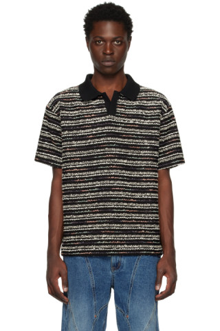 Black Striped Polo by Andersson Bell on Sale