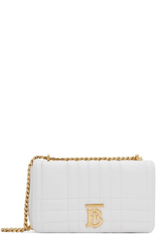 Burberry Lola Small Quilted Cross-body Bag - White