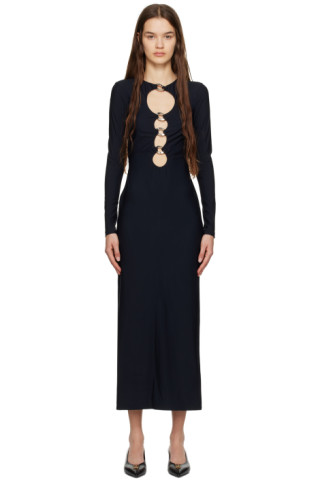 Burberry: Black Cutout Maxi Dress | SSENSE