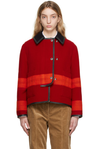 Burberry: Red Striped Jacket | SSENSE