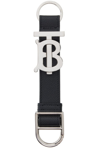 Leather key ring Burberry Black in Leather - 26944568