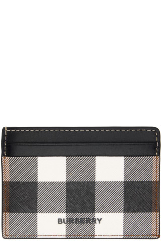 Burberry: Black Check Card Holder