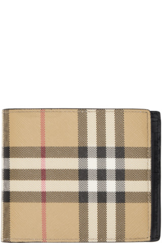 Burberry: Beige Vintage Check Bifold Wallet