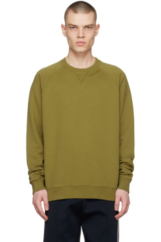 Burberry: Green Embroidered Sweatshirt | SSENSE