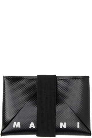 Navy blue and black leather card case, Marni in 2023