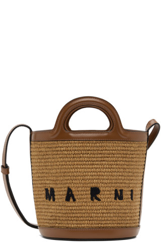 Marni Brown Mini Tropicalia Bucket Bag