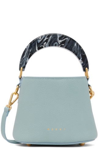 Marni: Blue Mini Venice Bucket Bag | SSENSE