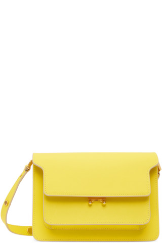 Marni Trunk Mini Leather Shoulder Bag in Yellow