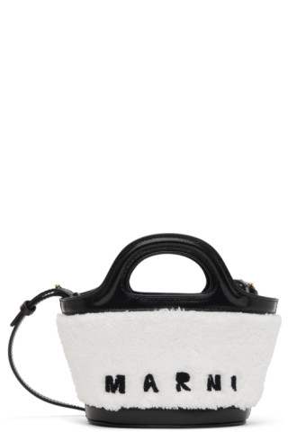 BLACK/LILY_WHITE MARNI TROPICALIA MICRO BAG (23ABMMP0096U1P6048_ZO230)