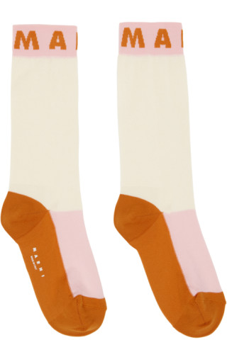 Marni - Off-White Colorblocked Socks