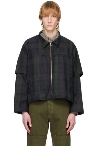 CARSON WACH: Black Check Jacket | SSENSE