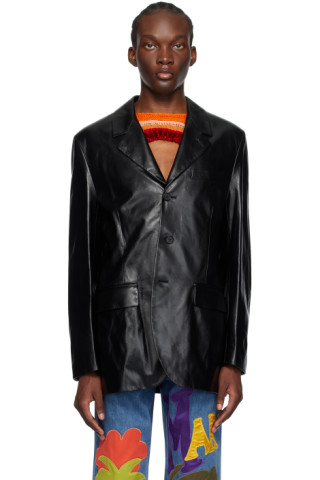 Marni Women's Leather Short Blazer Jacket