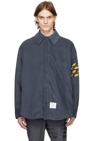 Thom Browne: Navy 4-Bar Shirt | SSENSE Canada