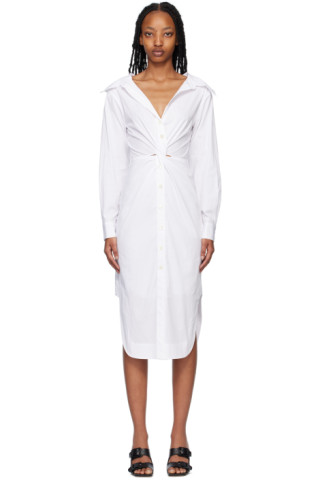 White Clea Midi Dress by Staud on Sale