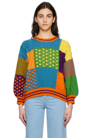 Multicolor Kenzo Paris Patchwork Sweater by Kenzo on Sale