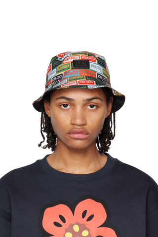 Kenzo: Reversible Multicolor Kenzo Paris Label Hat | SSENSE