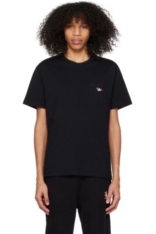 Black Tricolor Fox T-Shirt by Maison Kitsuné on Sale