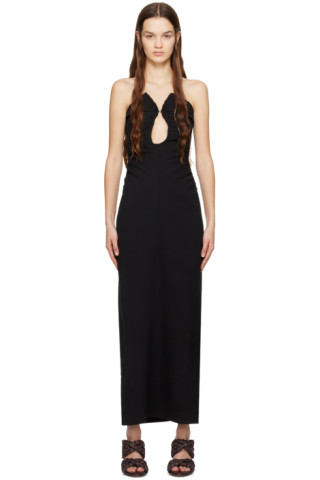 WYNN HAMLYN: Black Zoe Midi Dress | SSENSE