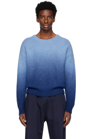 WYNN HAMLYN: Blue & Navy Ombre Sweater | SSENSE