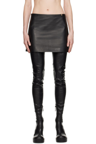 Versace: Black Medusa Leather Miniskirt | SSENSE