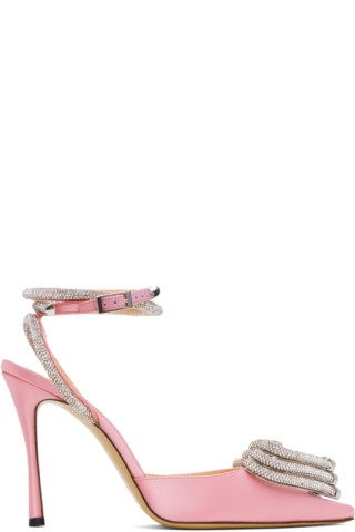 MACH & MACH: Pink Triple Hearts Heels | SSENSE