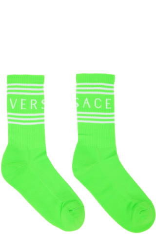 Versace: Green 90s Vintage Logo Socks | SSENSE