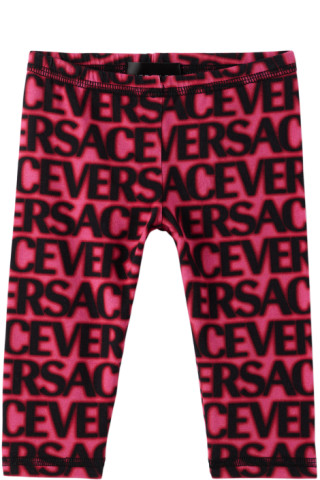 Versace - Girls Pink Cotton Logo Leggings