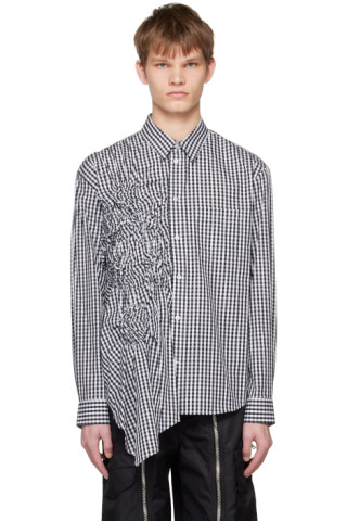 Black & White Smocked Shirt by Simone Rocha on Sale