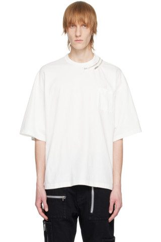 White Zip T-Shirt by UNDERCOVER on Sale