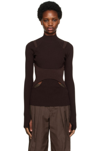 Dion Lee: Brown Interlink Skivvy Turtleneck | SSENSE